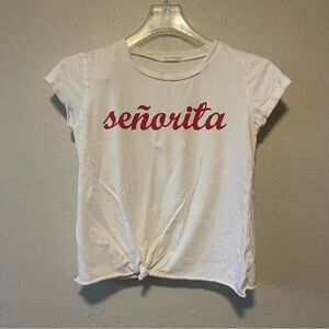 Occasion, Women’s White Señorita Short Sleeve Crop Top, Size L